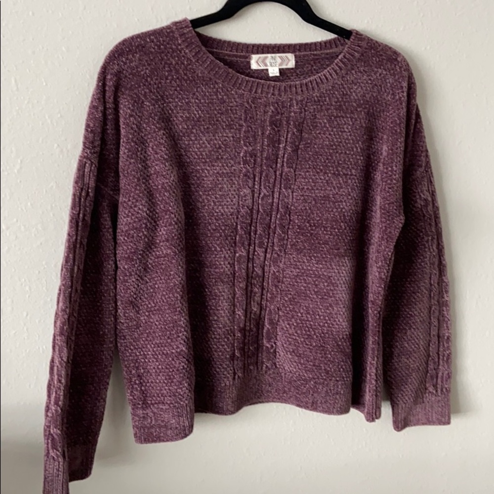 Metallic purple sweater